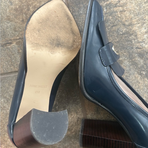 Nine West Navy Blue Heeled Loafers - Picture 7 of 7